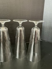 Vtg MCM 24-Optic Crystal 16oz King Pilsner Glasses 8 5/8” Set Of 4 Trumpet Stem