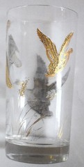 Vtg Libbey Glass Golden Mallards 5.5″ Highball Tumbler MCM Embossed Gold FreeS&H