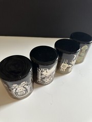 Vintage Mid Century Modern Barware Glasses Set 4 Aztec Mayan Smoke Sterling