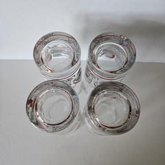 4 Highball Christmas Glasses Tumblers Skating Polar Bears Vintage 6.25″