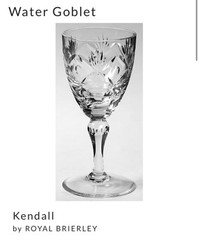 VTG Royal Brierley Kendall Crystal Water Goblet 6 3/8″ Tall EUC