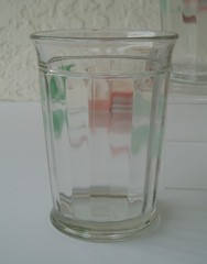 4 Antique Northwood Tumblers Hand Painted Enamel Flowers Floral READ Description