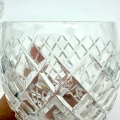 Hawkes ABP Strawberry Diamond Fan 3 Cut Crystal Goblets #7332 Sq Base 6″ READ
