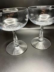 Set of 2 Fostoria FASCINATION Clear Glass Elegant Sherbet Champagne 4.75″ G