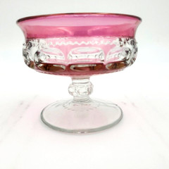 Vintage Tiffin King’s Crown CRANBERRY Glass Flashed Champagne Sherbet Desert