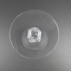 Vintage Etched Clear Cordial Wine Glass Starburst Pattern Hex Stem