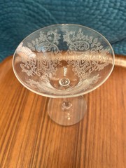 Vintage Morgantown Crystal Stemware Etched Champagne Coupe