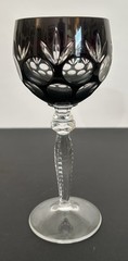 Smoke or Black 7.75” Cut-to-Clear Crystal Goblet