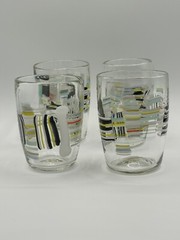 2012 Sandra Gross Hand Blown Art Glass Lowball Glasses