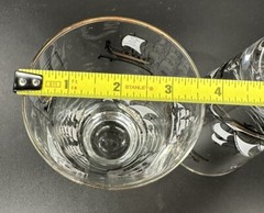 set of 2 MCM sailing ships with gold detail barware tumbler glasses