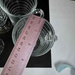 VTG Irish Coffee Mugs Ribbed Glass Pedestal Set Of 4 5.75 In Made In Portugal