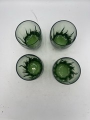 Anchor Hocking Central Park Ivy Green Old Fashioned Glasses Swirl Set Of 4