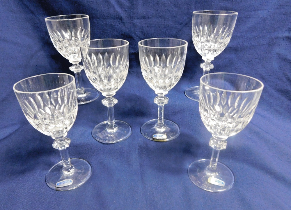 G8 – Gorham Crystal Germany Althea Wine Glasses Lot of 6 – 3 Org. Labels