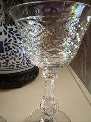 Antique Set of 2 Rock Sharpe Cut Crystal Champagne Sherbets Hancock