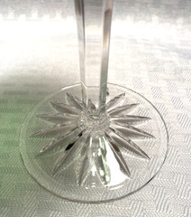 AJKA/FIFTH AVE WINE GLASS EMERALD GREEN CUT TO CLEAR CRYSTAL BOHEMIAN HUNGARY