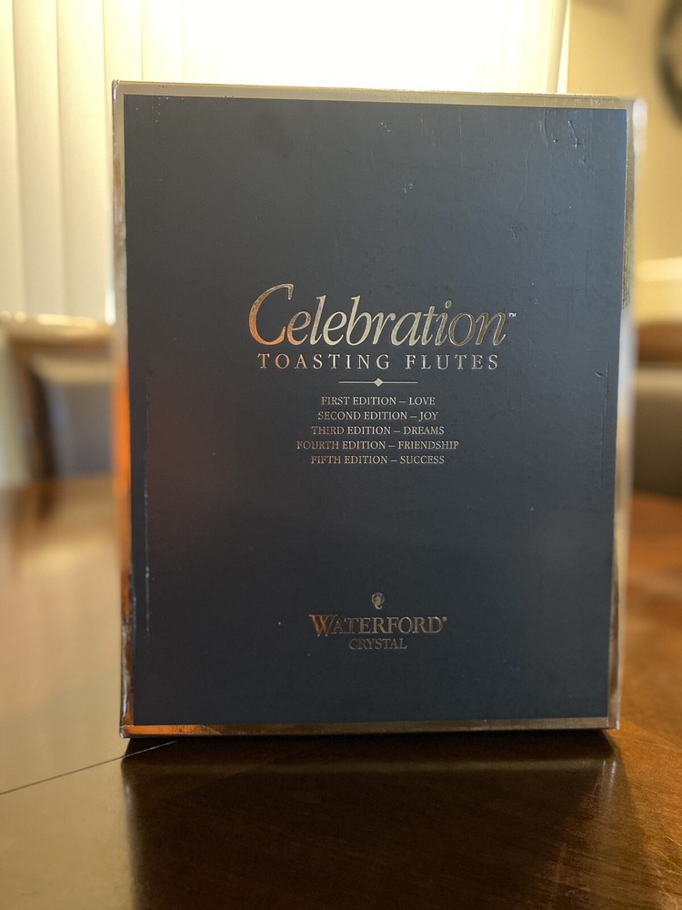 Waterford Crystal Celebration Toasting Champagne Flutes w/Box-First Edition-Love