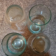 Vintage Libbey Glasses Blue Aqua Tempo 8 oz Tumbler SET 4 glasses.