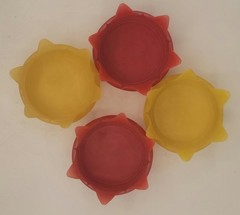 4 Federal Tom Collins Highball Fruit Frosted Glasses MCM Vintage w/ Eagle Base