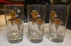 3 VTG Libbey Highball Glasses Game Birds (Ducks, Canadian Geese) 5 1/2″
