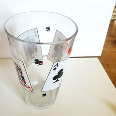 Tall 16oz Poker Cards Beer Glass Tumbler ANT#110
