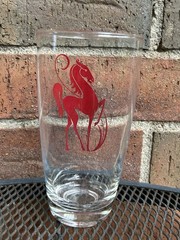 7 VTG Art Deco MCM Barware Prancing Horse Drinking Glasses Highball Pilsner