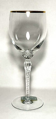 LENOX ~ Beautiful Crystal 12 Oz. WATER GOBLET GLASS (Monroe, Gold Rim – 8-1/2″)