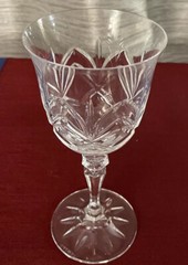 4 GALWAY Crystal ATLANTIC 7 3/4″ Water Goblet – Red Wine Glass Cut Bottom Irish