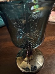 Carnival Glass Wine Glass Goblet Cup Chalice Mug Fenton art paneled Grape