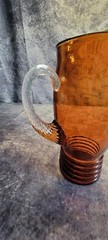 Vintage Ringed Shaeffer Amber by Imperial Glass Cocktail Pitcher