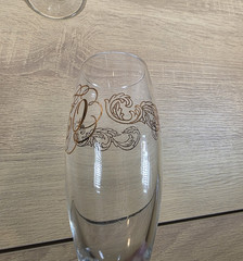 «50» Champagne Flutes Set of 2 Gold Filigree Toast Anniversary Birthday