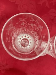 FLAWLESS Art Glass BACCARAT Crystal PARME BIRD PEACOCK Two CHAMPAGNE WINE FLUTES