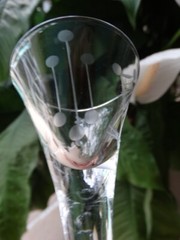 Unknown Maker UNK14153 Wheel Cut Lattice Dots Trumpet Cordial Stem(s) Excel Cond