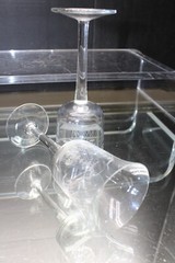 PAIR Etched Clipper Ship Wine Glasses