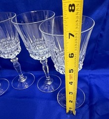 Set of 2 Vintage Crystal Villeneuve Wine Goblets Cristal D’Arques-Durand