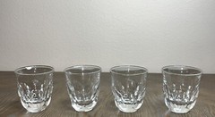 Set 4 Vintage Heavy Bottom 12oz Rocks Glass Textured Panel Barware Lowball