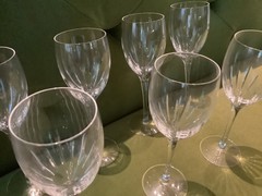 lenox Starfire crystal wine glasses (7) never used 7 5/8” high Mint condition