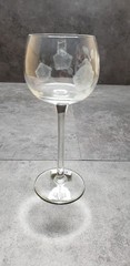 Vintage Wine Goblets Etched Flowers Hand Blown Toscany