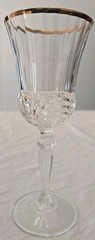 Royal Crystal Rock – Aurea Gold Wine Glass/Water Goblet, Gold Trim, Ribs/Arches