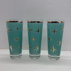 Set of 3 Vintage Bartlett Collins «North Star» Atomic tumblers/Highballs/MCM