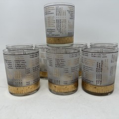VINTAGE CULVER METRICS DBL OLD FASHION MID CENTURY MCM BARWARE GLASSES SET OF 8