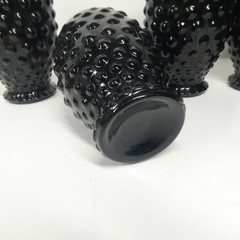 Indiana Tiara Hobnail Ebony Black – Set of 4 Flat Tumbler Glasses Vintage