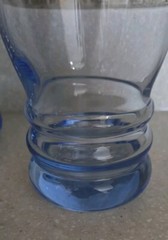 Vintage Libbey Misty Blue Bangles Pear Large Drinking Glasses-16 OZ-Set Of 6