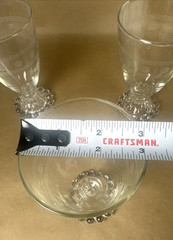 Vtg MCM Anchor Hocking Circle/Stripes Etched Water Goblet/Tea Glasses-4 glass