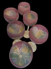 Discontinued Nouvea Purple Watercolor Blown Art Glass Beverage Set – Stunning