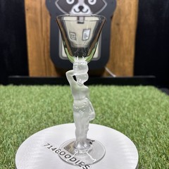 1 Vintage Crystal Port Glass Bayel Bacchus Male Nude Frosted Figural Stem 6”