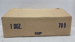 Set Of 12 Vintage Anchor Hocking Star Of David Glass Punch Bowl Cups W/ Hangers