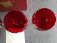Lenox HOLIDAY GEMS RUBY BALLOONS 10oz Crystal Wine Glass Set 4Pc Excellent Cond!