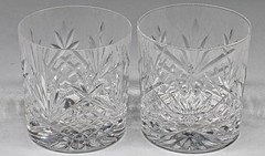 SET 2 EDINBURGH CRYSTAL OLD FASHIONED Whisky Tumbler Glass Star of Edinburgh
