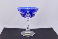 SET OF 6 BLEIKRISTALL HANDGESCHLIFFEN CUT TO CLEAR CRYSTAL CHAMPAGNE SHERBET