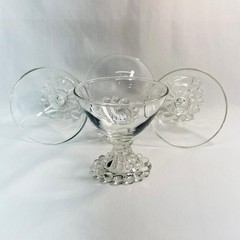 VTG Four (4) Clear Boopie Berwick Champagne-Compote-Martini Glasses 3.5″Wx3.5″ H